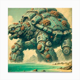 A High Tech, Sci Fi Depiction Of A Massive, Heavil 1 Canvas Print