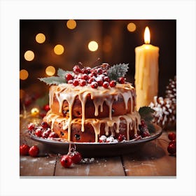 Christmas Cake With Cranberries 1 Canvas Print