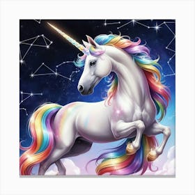 Unicorn In The Sky 6 Canvas Print