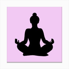 Silhouette Of A Woman Meditating Canvas Print