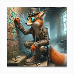 Steampunk Fox 3 Canvas Print