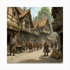 Default A Village Scene From A Dungeons And Dragons World Vill 0 1 Canvas Print