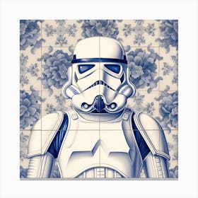 Star Wars Inspired Delft Tile Illustration 4 Canvas Print
