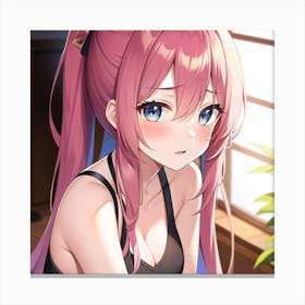 Anime Girl With Pink Hair 1 Canvas Print