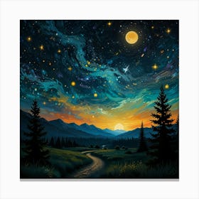 Night Sky With Stars 1 Canvas Print