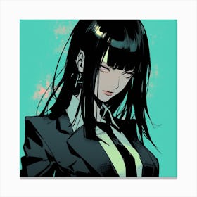 Anime Girl With Black Hair 2 Canvas Print