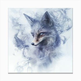 Fox In Smoke Canvas Print