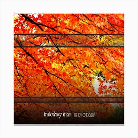 Autumn Themed Sale Banner Featuring Rich Textured Leaves In Shades Of Orange And Yellow Intertwine (2) Canvas Print