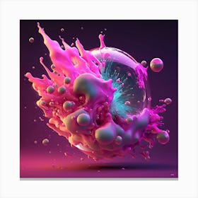 Fuchsia Abstract Art Canvas Print