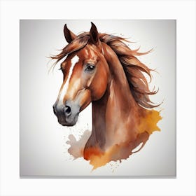 Horse Head Watercolor Canvas Print