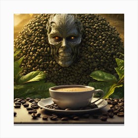 Coffee Skull Canvas Print