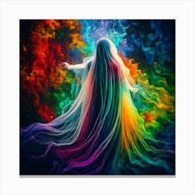 Firefly Haunting, Polychrome, Banshee, Ghostly, Ethereal, Spectral, Eerie, Vibrant, Mysterious, Chil (2) Canvas Print