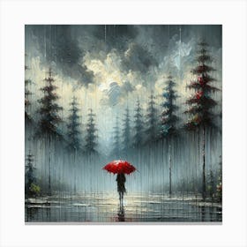 Woman In The Rain Canvas Print