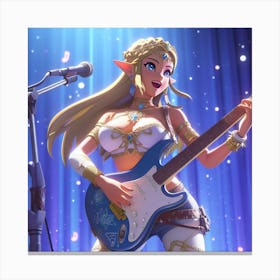 Zelda rocking out Canvas Print