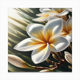 White Plumeria Canvas Print