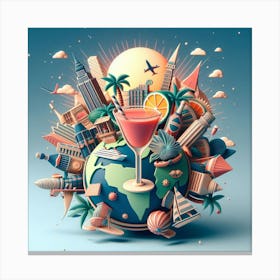 3d Illustration Of The World Canvas Print