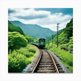 Rail Nature Train Transportation Japan Mountain Way Garden Summer Background Tour Tourism (7) Canvas Print