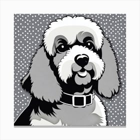 Dachshund, Black and white illustration, Dog drawing, Dog art, Animal illustration, Pet portrait, Realistic dog art, puppy Canvas Print