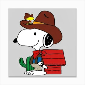 Dog Cowboy Cartoon Parody Canvas Print