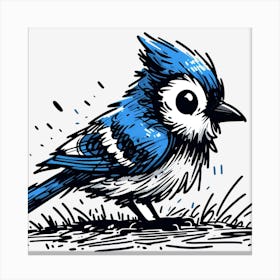 Bluejay ~Reimagined 5 Canvas Print