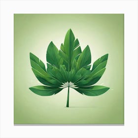 Green fan of palm leaves, Vector art 5 Canvas Print