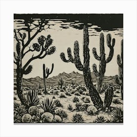 Cactus In The Desert Canvas Print