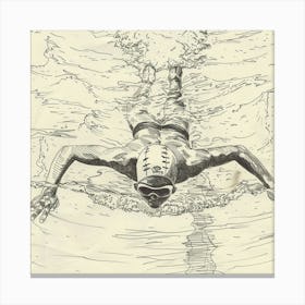 A Swimmer In A Pool Hand Drawn Sketch Illustrati 1718672202 1 Canvas Print