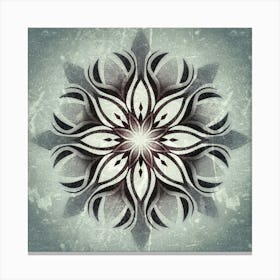 Snowflake, mandala, geometric design, abstract, art, sharp, style, Ornament, poster, print Art Print, grey wall , textured, stone Canvas Print