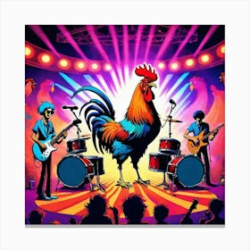 Rooster On Stage Canvas Print