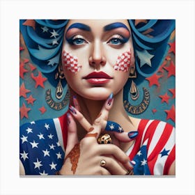 Patriotic Woman Canvas Print