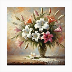 Lilies In A Vase Canvas Print