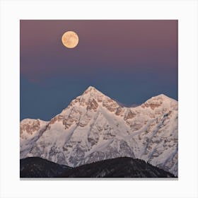 Full Moon Over The Mountains Canvas Print