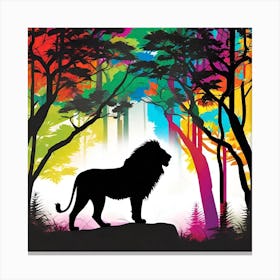 Lion In The Forest 8 Canvas Print