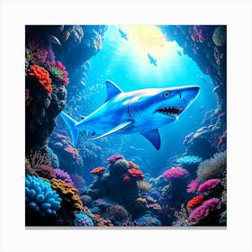 Shark In The Sea 1 Canvas Print