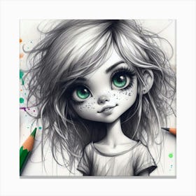 Girl With Green Eyes 2 Canvas Print