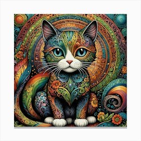 Rainbow Cat 3 Canvas Print