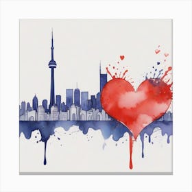 Toronto Skyline Heart Canvas Print