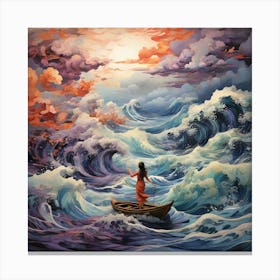 Girl In A Boat Canvas Print