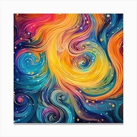 Abstract Colorful Swirls Abstract Painting 1 Canvas Print