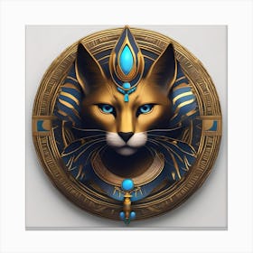 EGYPTIAN CAT MEDALLION Canvas Print