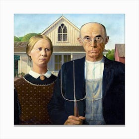 Grant Wood S American Gothic (1930) Canvas Print