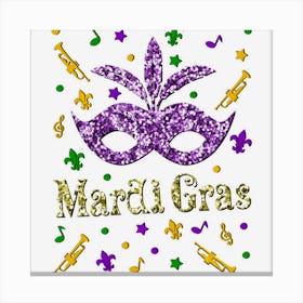 Mardi Gras 2020 Womens Girls Mask Beads New Orleans Party Canvas Print