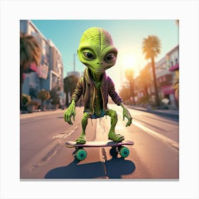Alien Skate 7 Canvas Print