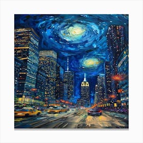 New York City Starry Night Van Gogh Canvas Print