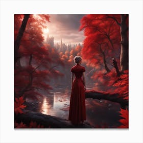 Woman In Red Dress 1 Canvas Print