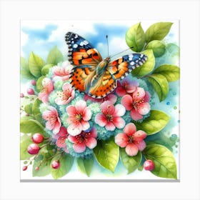 Butterfly On A Flower 6 Canvas Print