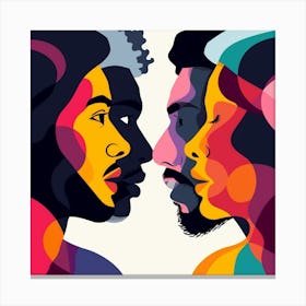 Two People Facing Each Other Canvas Print