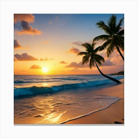 Sunset On The Beach Canvas Print