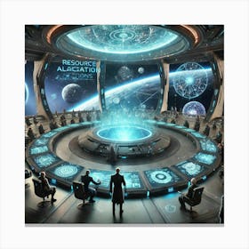 A Futuristic Sci Fi Scene Depicting The Stellar Co 1 Canvas Print