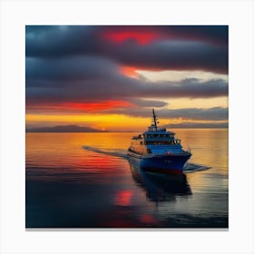 Sunset On A Boat 26 Canvas Print